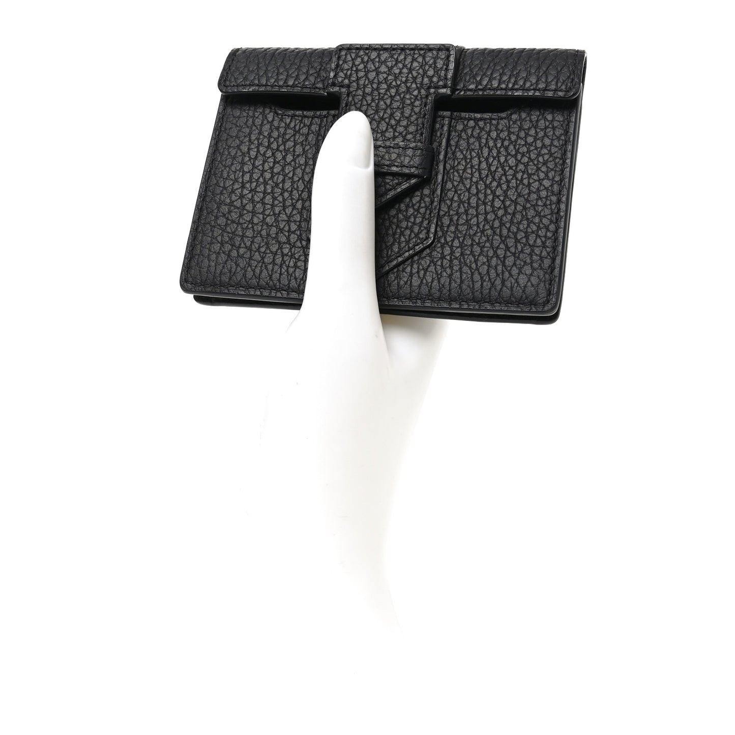 Taurillon Soft Presse Trifold Wallet Black