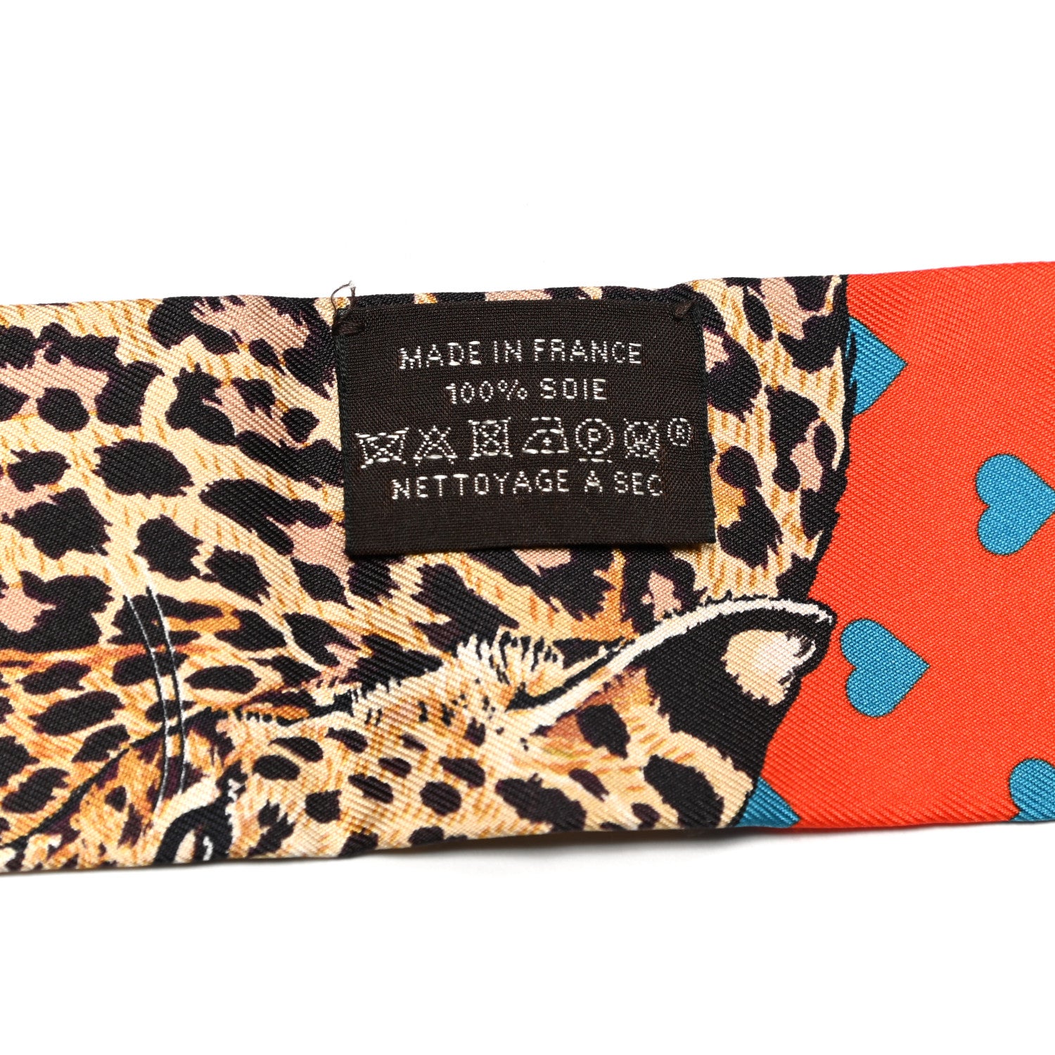Hermes Silk Jungle Love Love Twilly Orange Bleu Brun 4 of 4