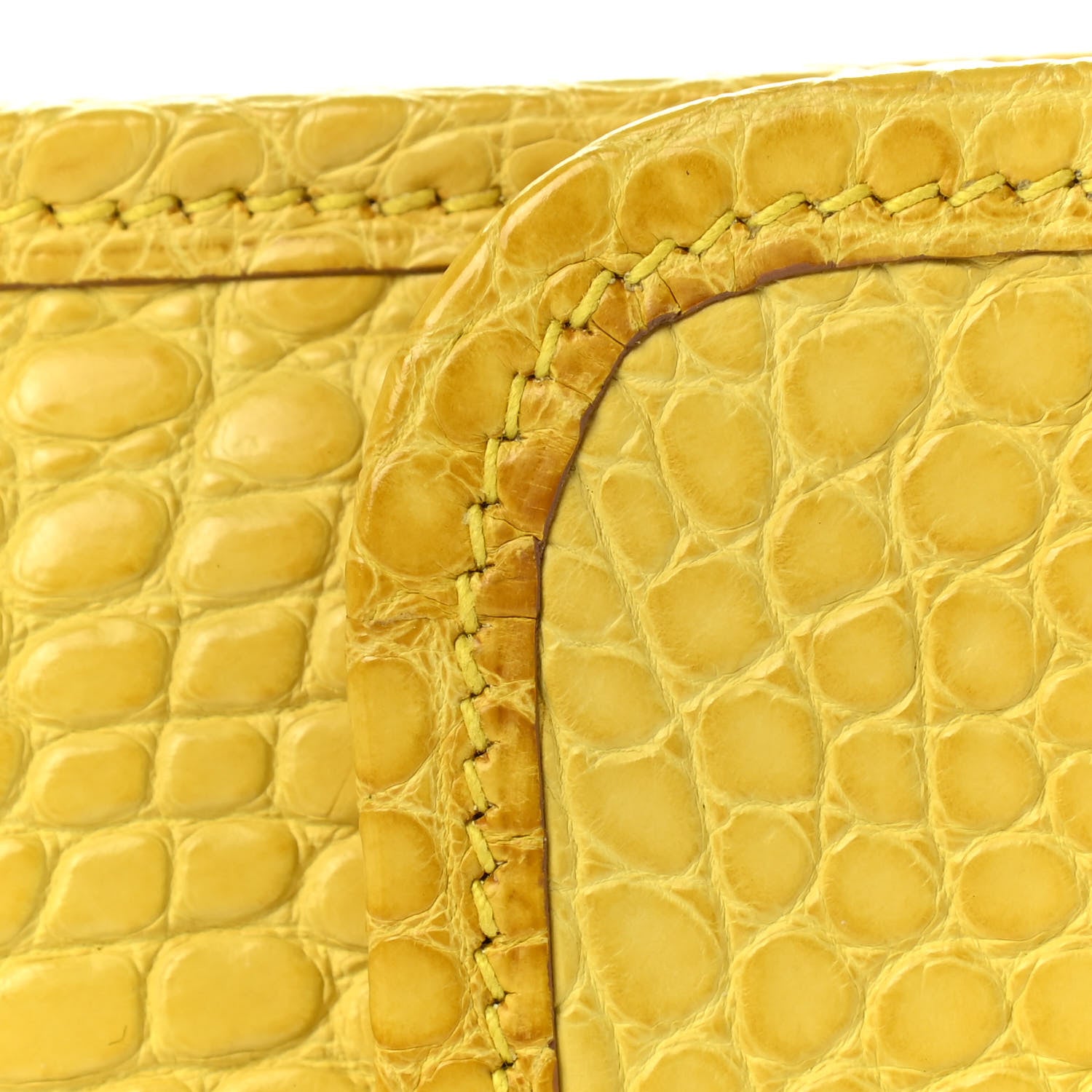 Hermes Matte Alligator Jige Duo Clutch Mimosa 9 of 11