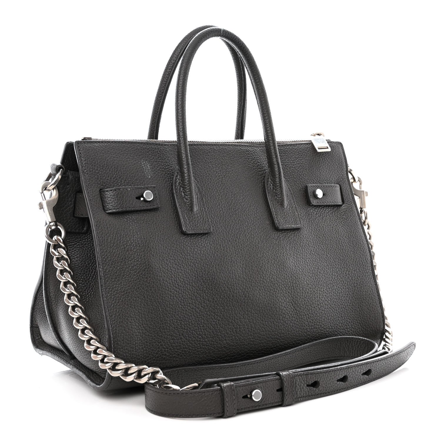 Saint Laurent Grained Calfskin Baby Sac De Jour Souple Asphalt 3 of 19