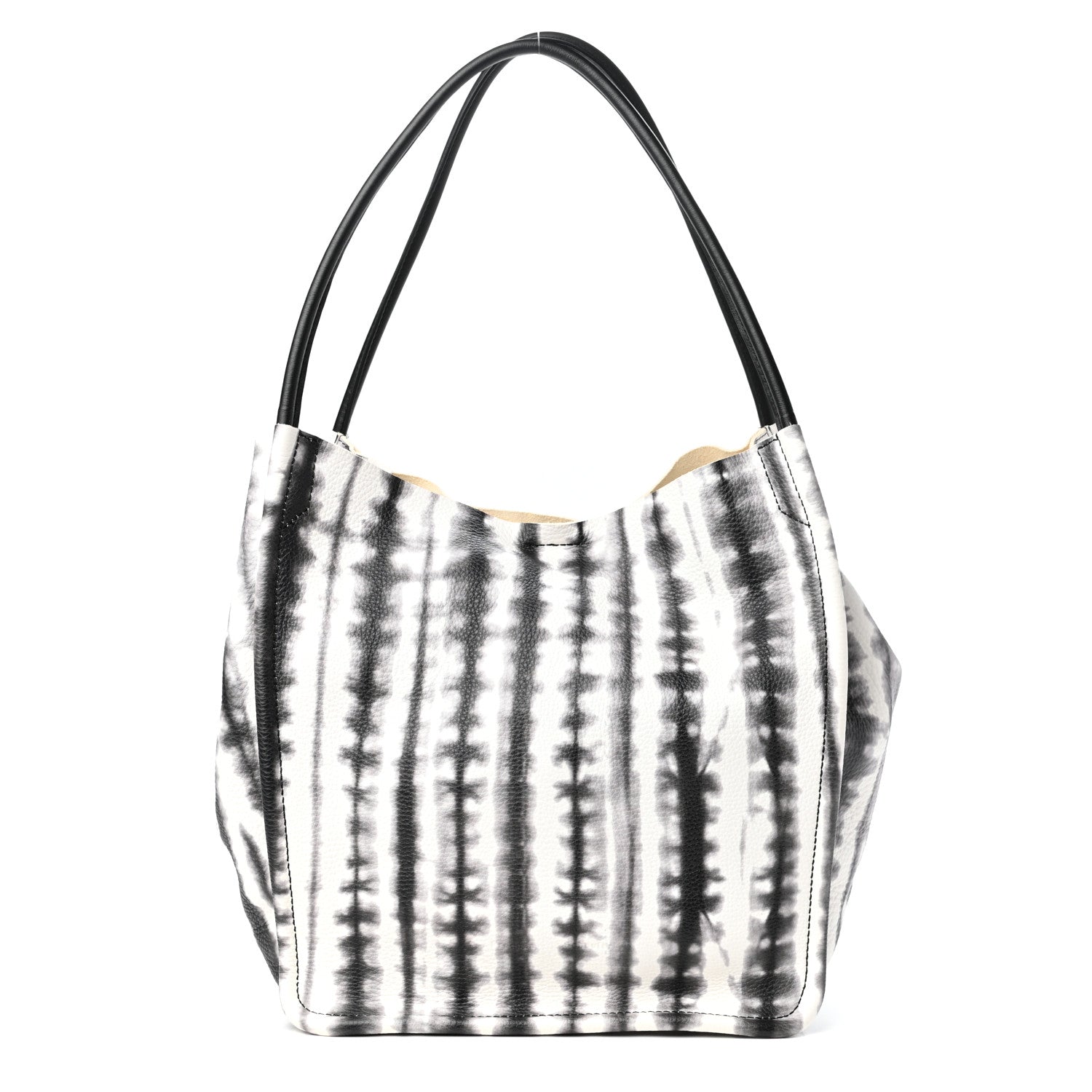 Proenza Schouler Grained Calfskin Large Tie Dye Tote Black White 1 of 10