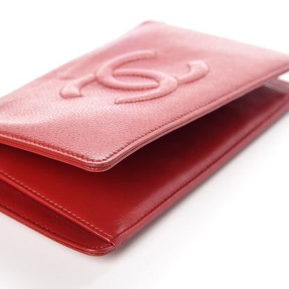 Chanel Caviar Timeless CC Yen Wallet Red 14 of 14