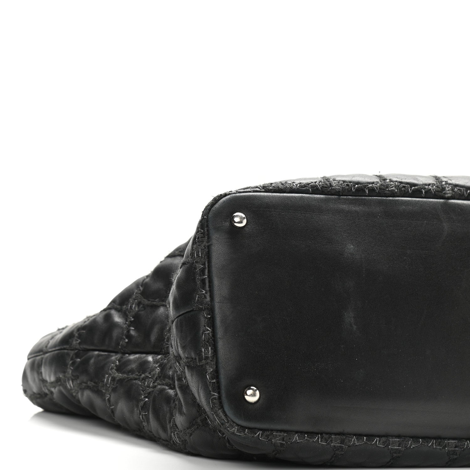 Chanel Lambskin Tweed Double Stitch Tote Black 9 of 10