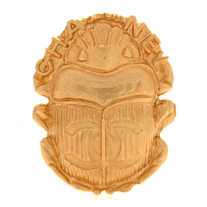 Chanel Metal Scarab CC Brooch Gold 1 of 4