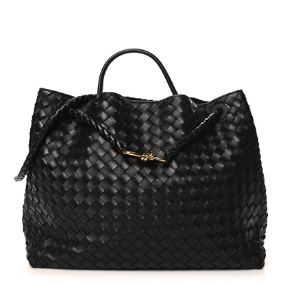 Bottega Veneta Nappa Intrecciato Large Andiamo Shoulder Bag Black 1 of 11