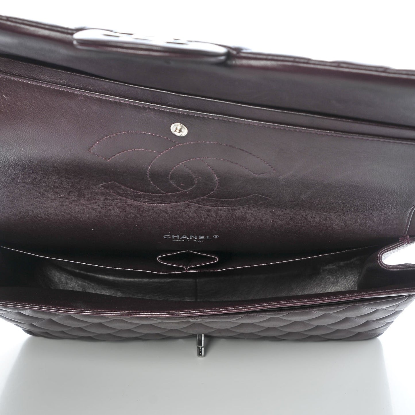 Lambskin Quilted Maxi Double Flap Purple