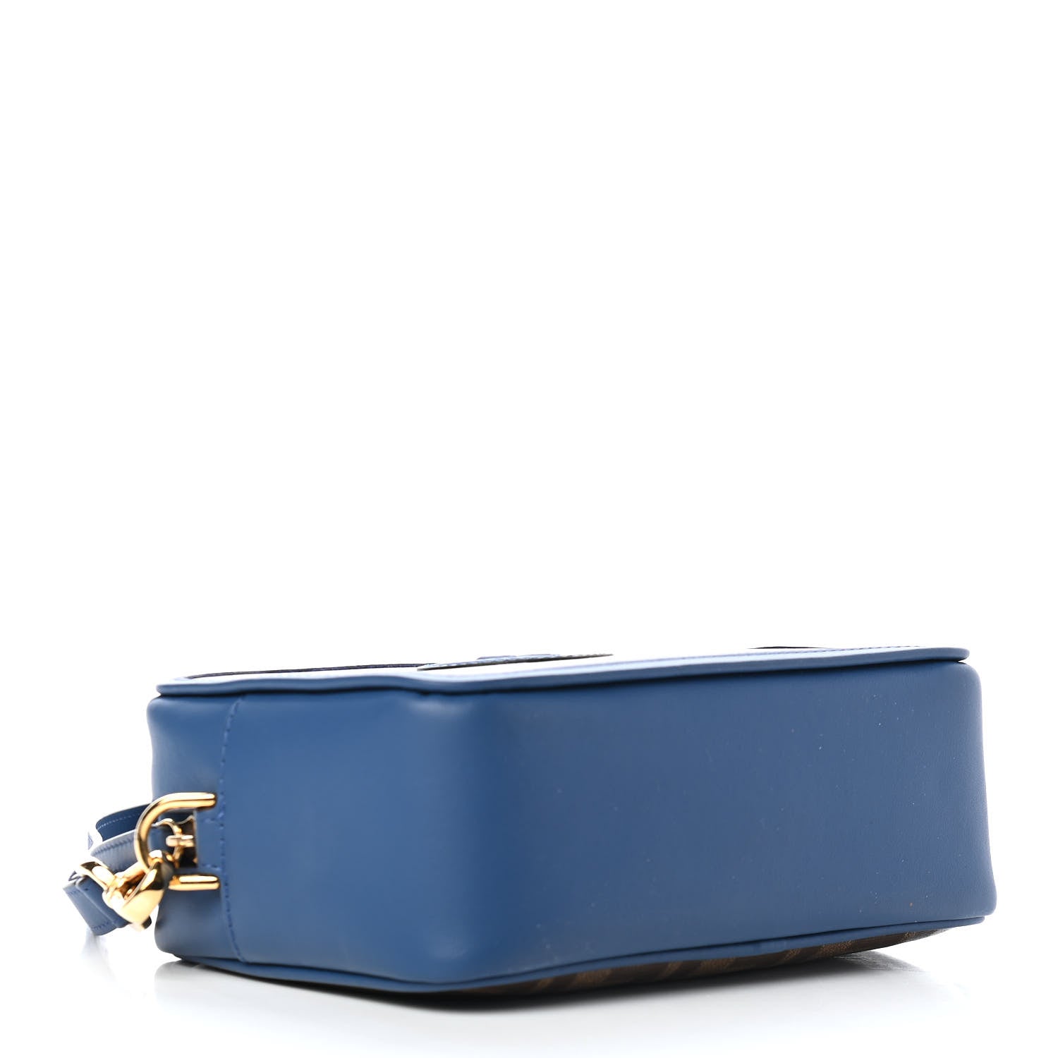 Fendi Glazed Fabric Vitello Century FF 1974 Stamp Patch Mini Camera Case Mogano Panna Iris 4 of 9