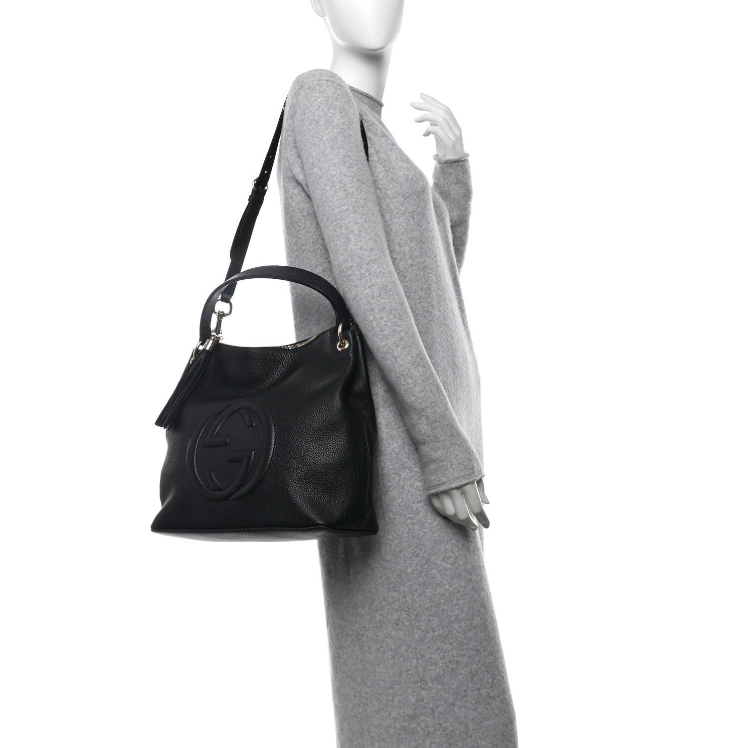 Gucci Pebbled Calfskin Large Soho Hobo Black 2 of 10