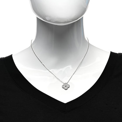 Van Cleef & Arpels 18K White Gold Diamond Vintage Alhambra Pendant Necklace 2 of 5