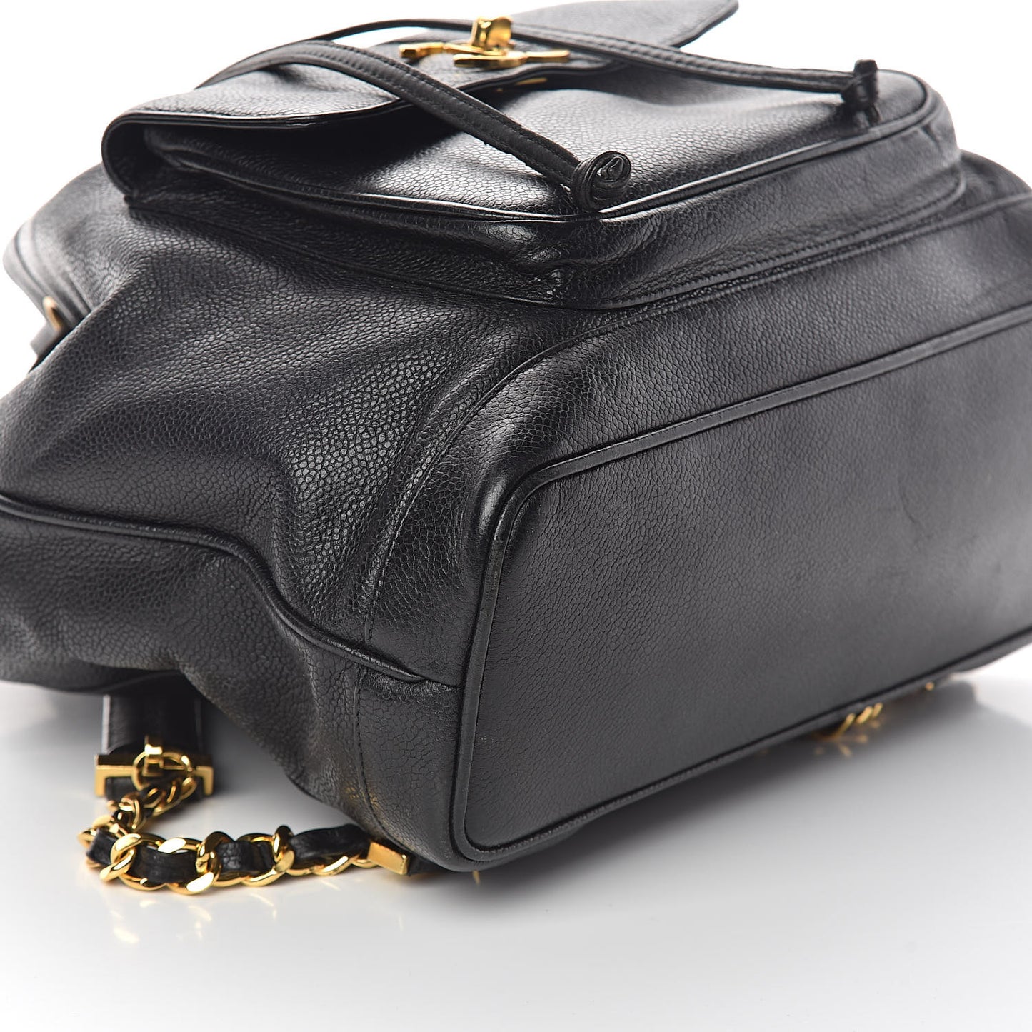 Caviar Drawstring Backpack Bag Black