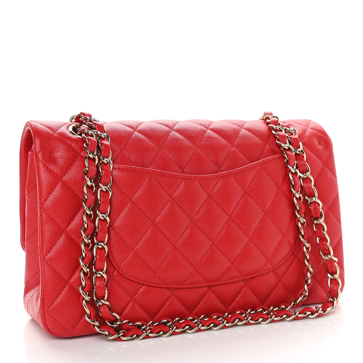 Chanel Caviar Quilted Medium Double Flap Dark Red 2 of 8