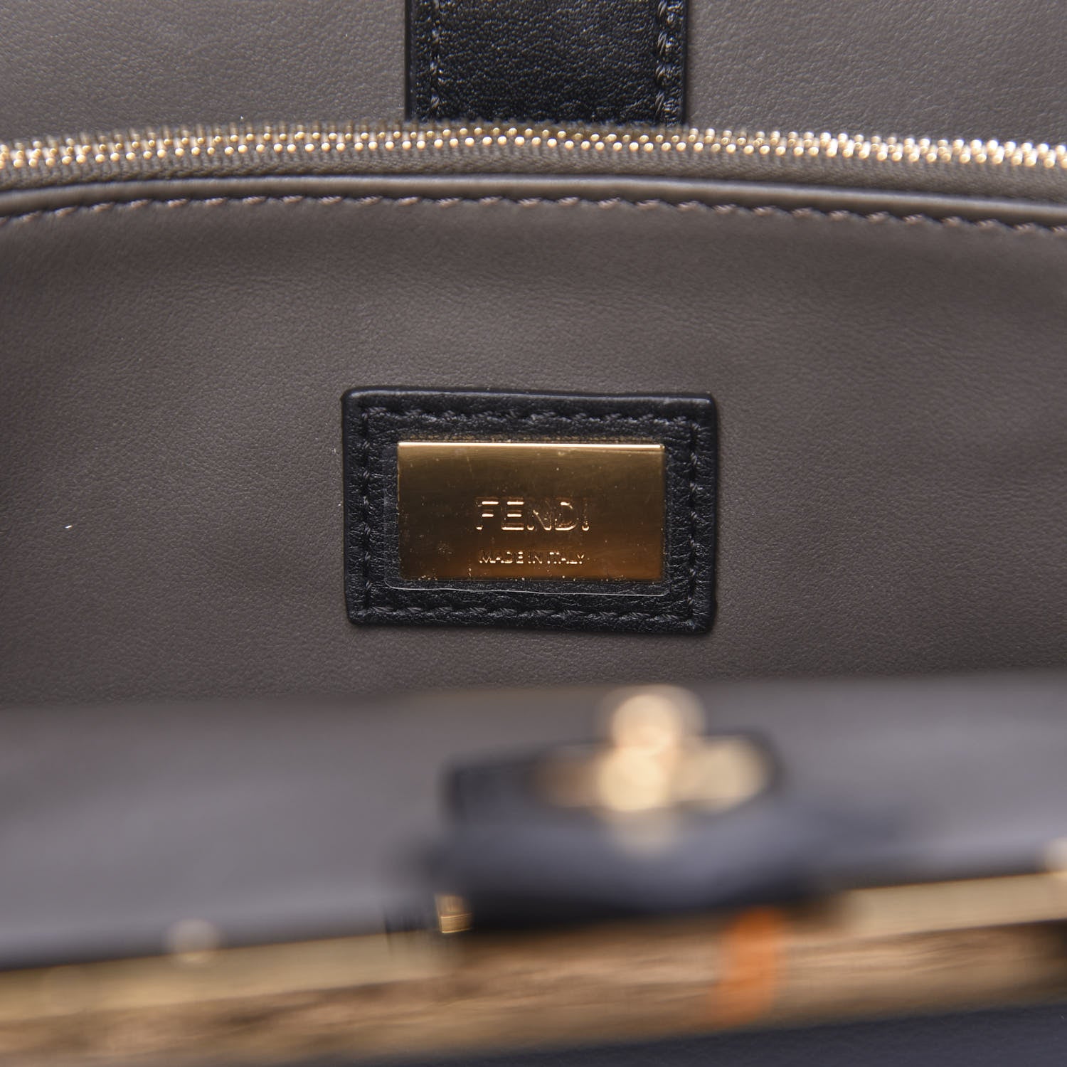 Fendi Vitello Dolce Century Petite 2Jours Tote Black Carbone 7 of 12