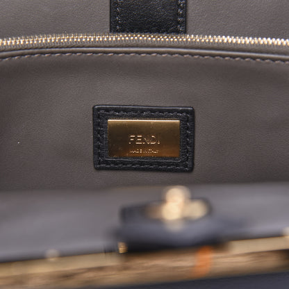 Fendi Vitello Dolce Century Petite 2Jours Tote Black Carbone 7 of 12
