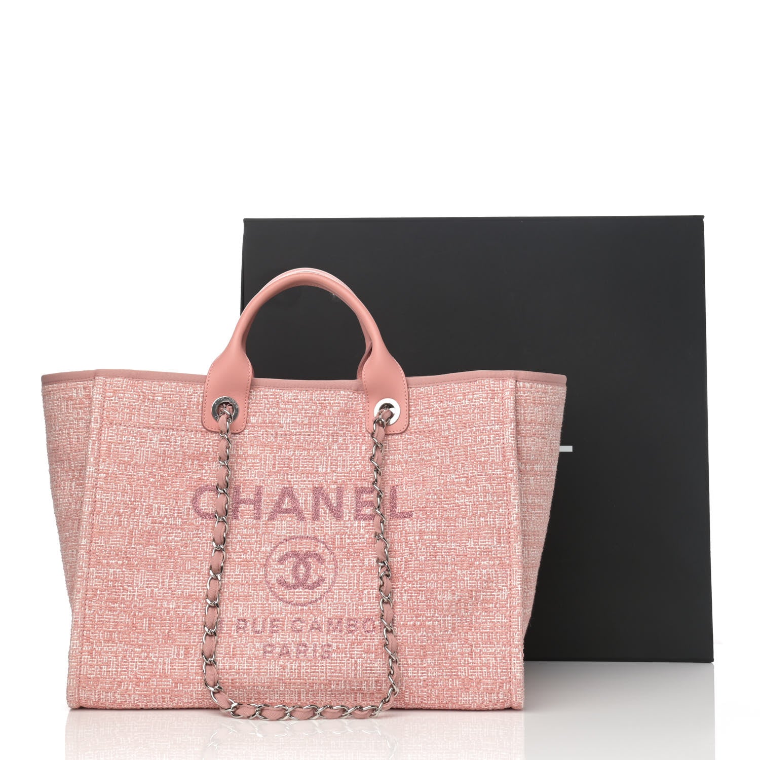 Chanel Canvas Medium Deauville Tote Pink 12 of 12