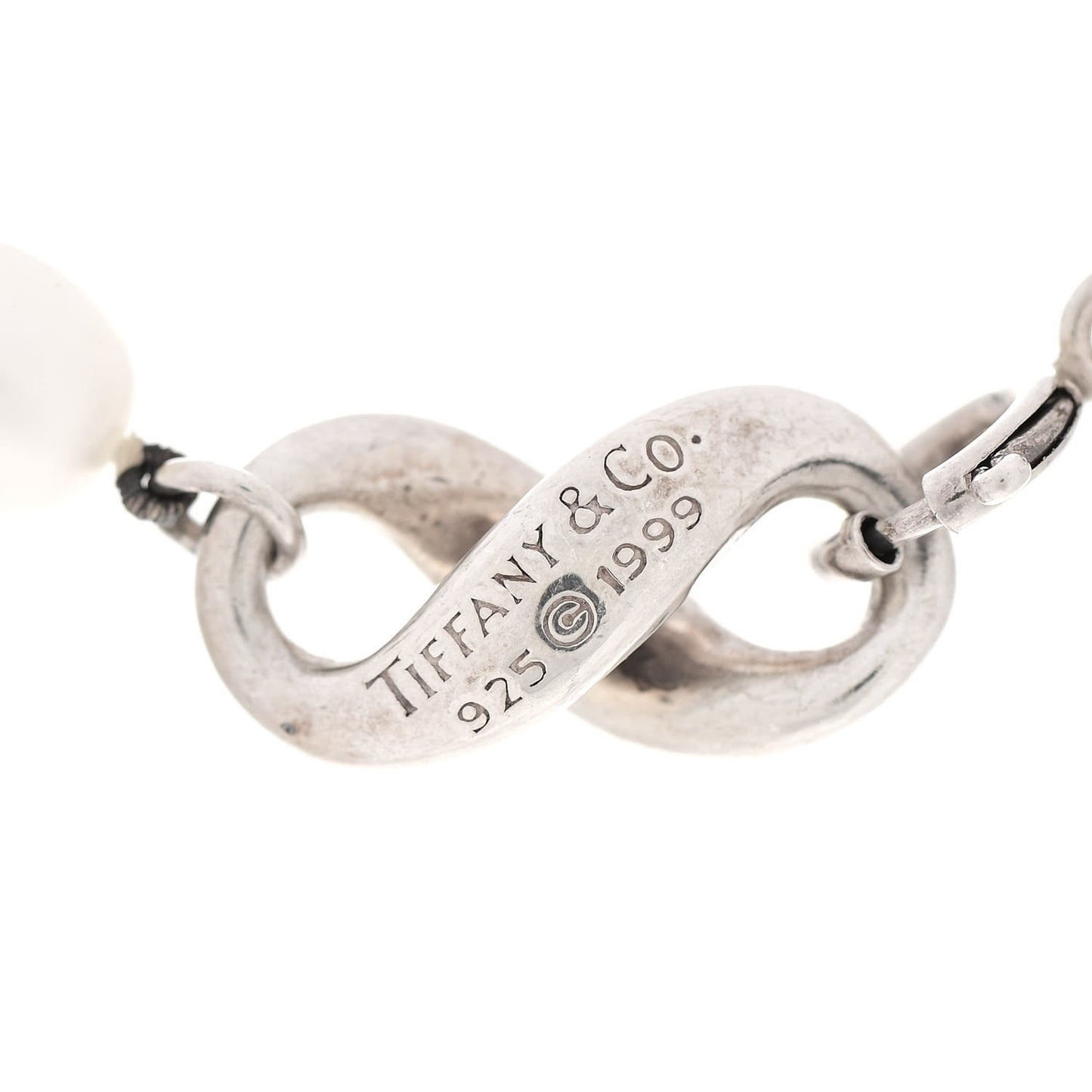 Sterling Silver Pearl Infinity Necklace