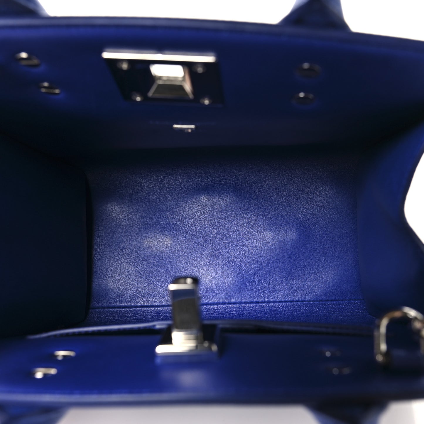 Hammered Calfskin Small The Studio Box Bag Lapis Lazuli