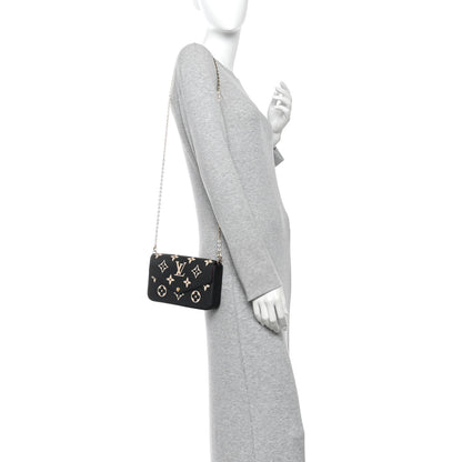 Louis Vuitton Empreinte Monogram Giant Felicie Pochette Black Beige 2 of 10