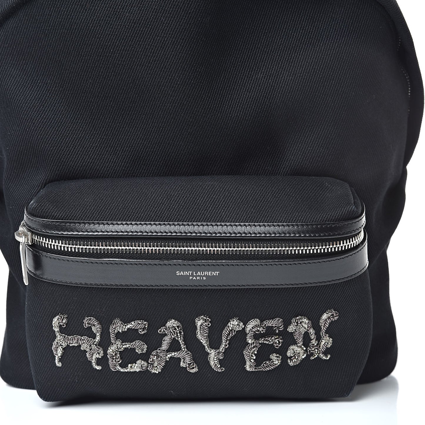 Canvas Signature Heaven Embroidered Mini City Backpack Black