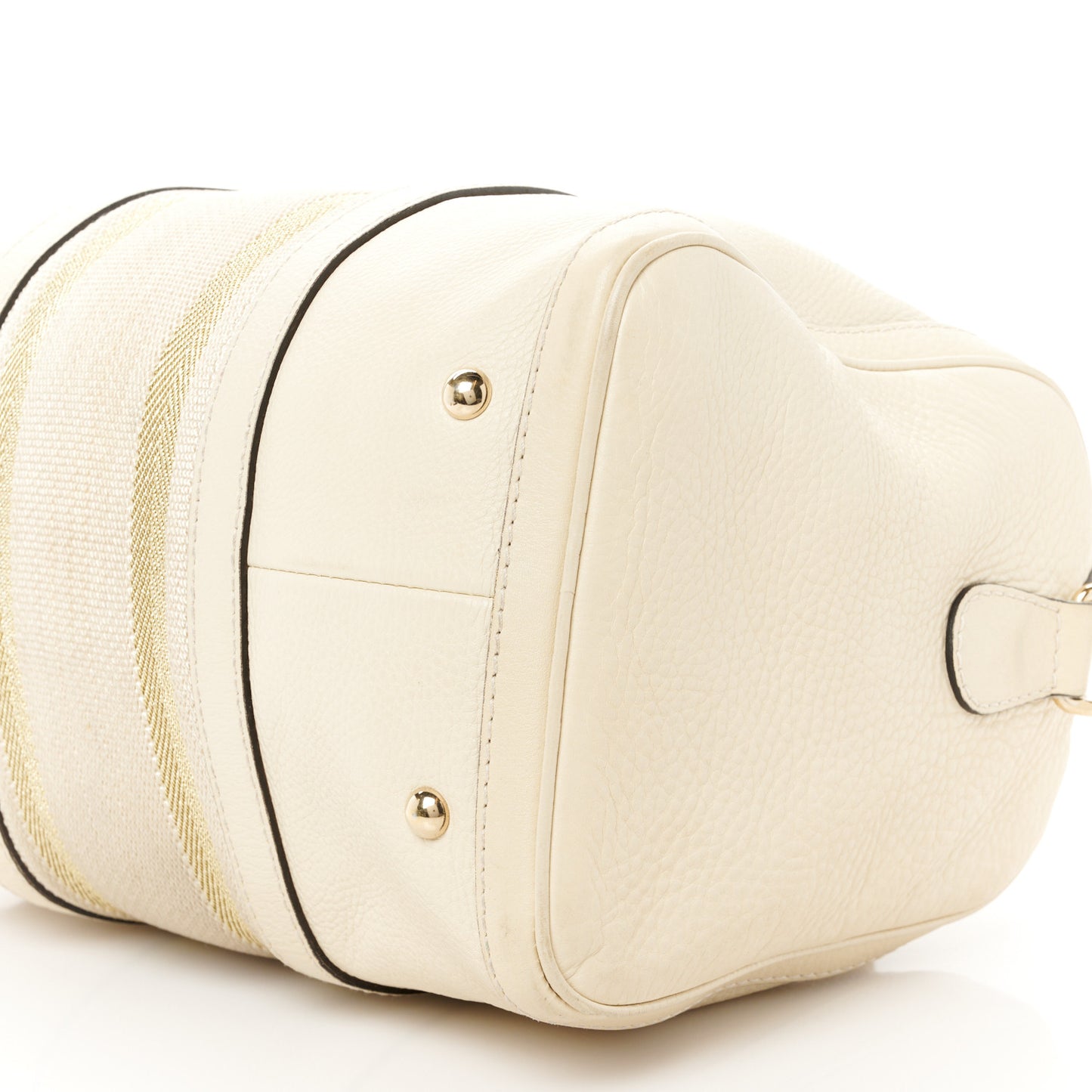 Calfskin Vintage Web Medium Boston Mystic White