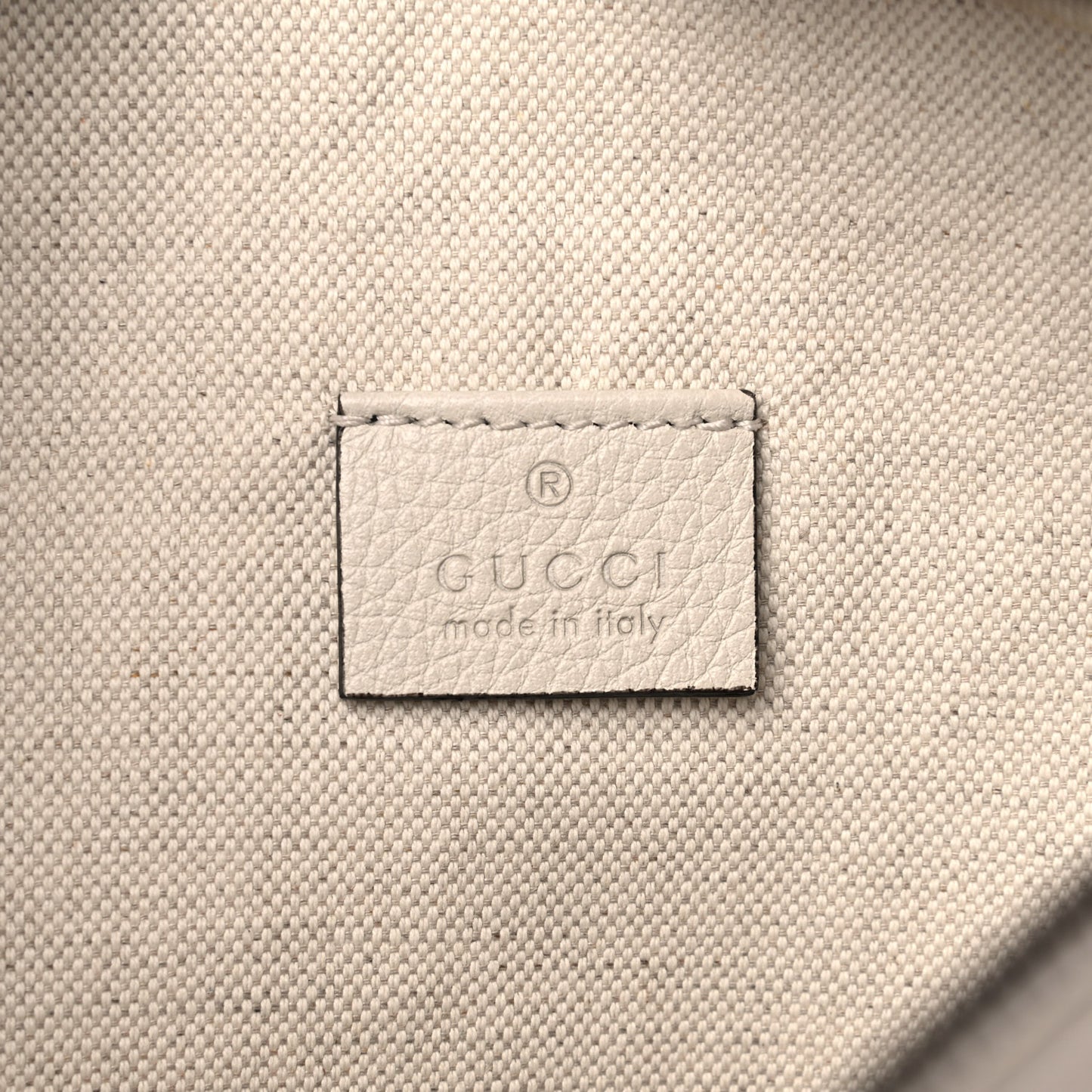 Grained Calfskin Logo Belt Bag White