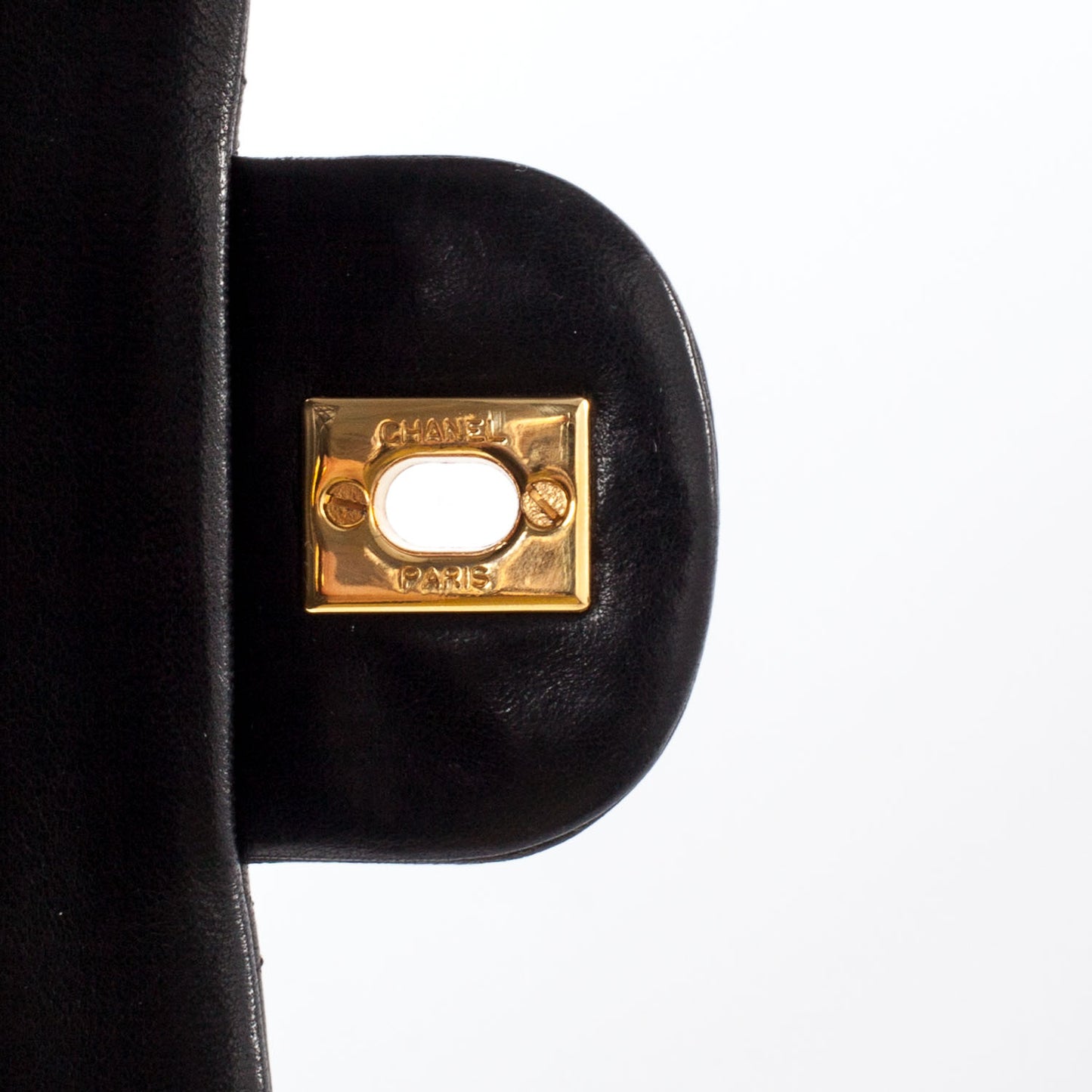 Lambskin Medium Double Flap Black