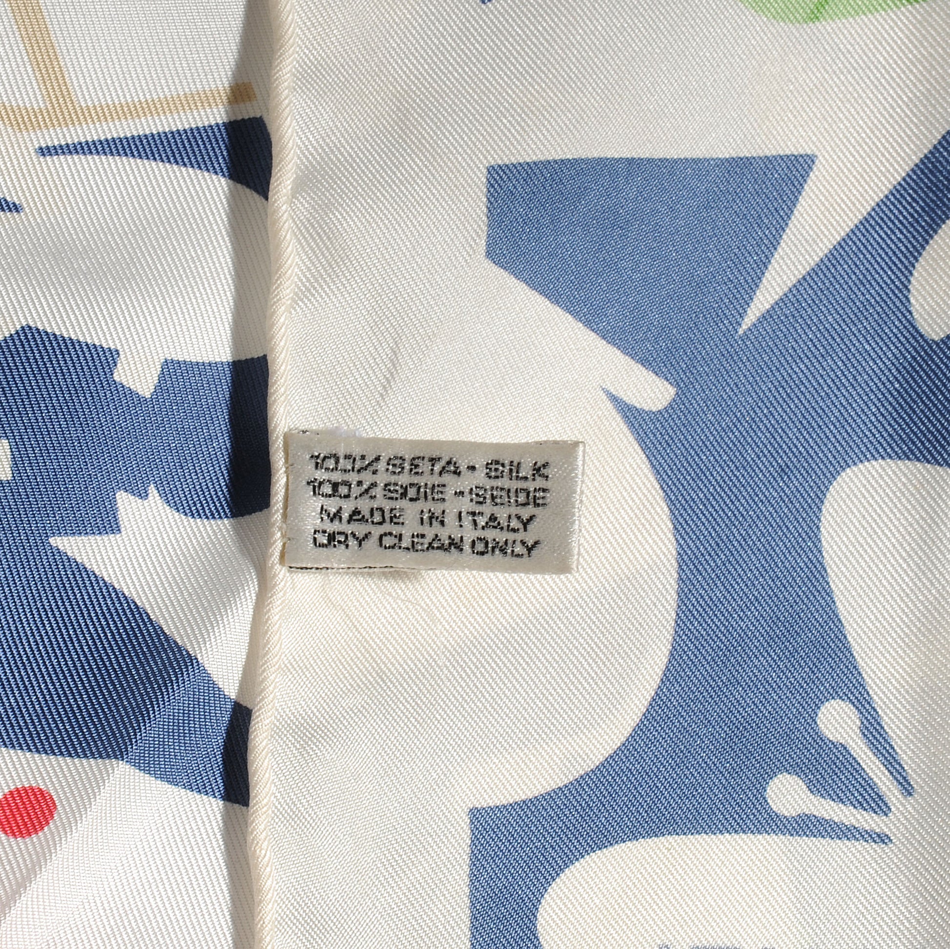 Chanel Silk Baby Animals Scarf Blue 5 of 5