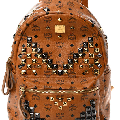 MCM Visetos Studded Medium Stark M Backpack Cognac 8 of 19