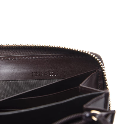 Gucci Guccissima Margaux Calfskin Metal Bar Zip Around Wallet Chocolate 7 of 13