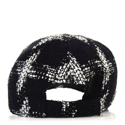 Chanel Tweed Cap Hat L Black White 4 of 7