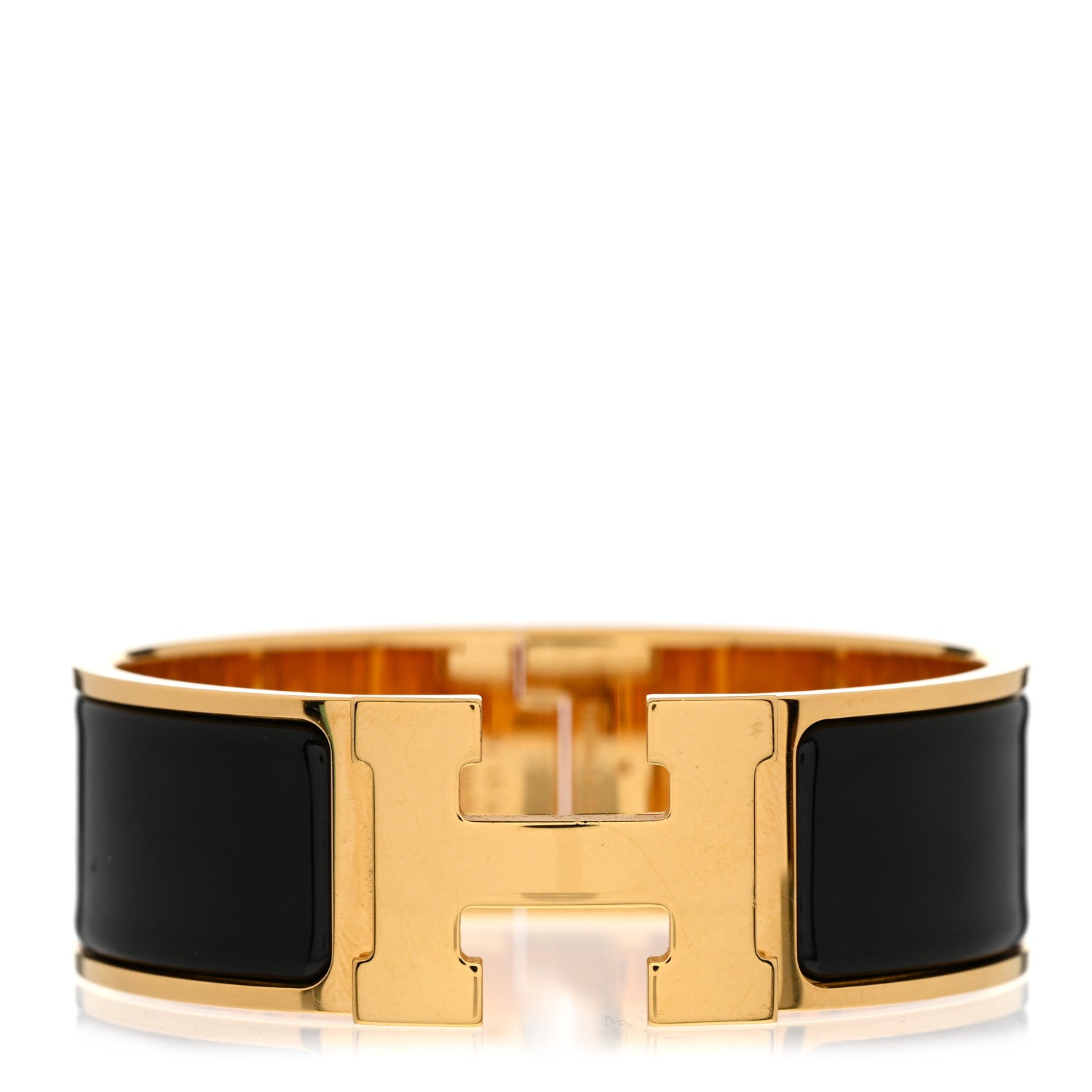 Hermes Enamel Wide Clic Clac H Bracelet PM Black 1 of 5