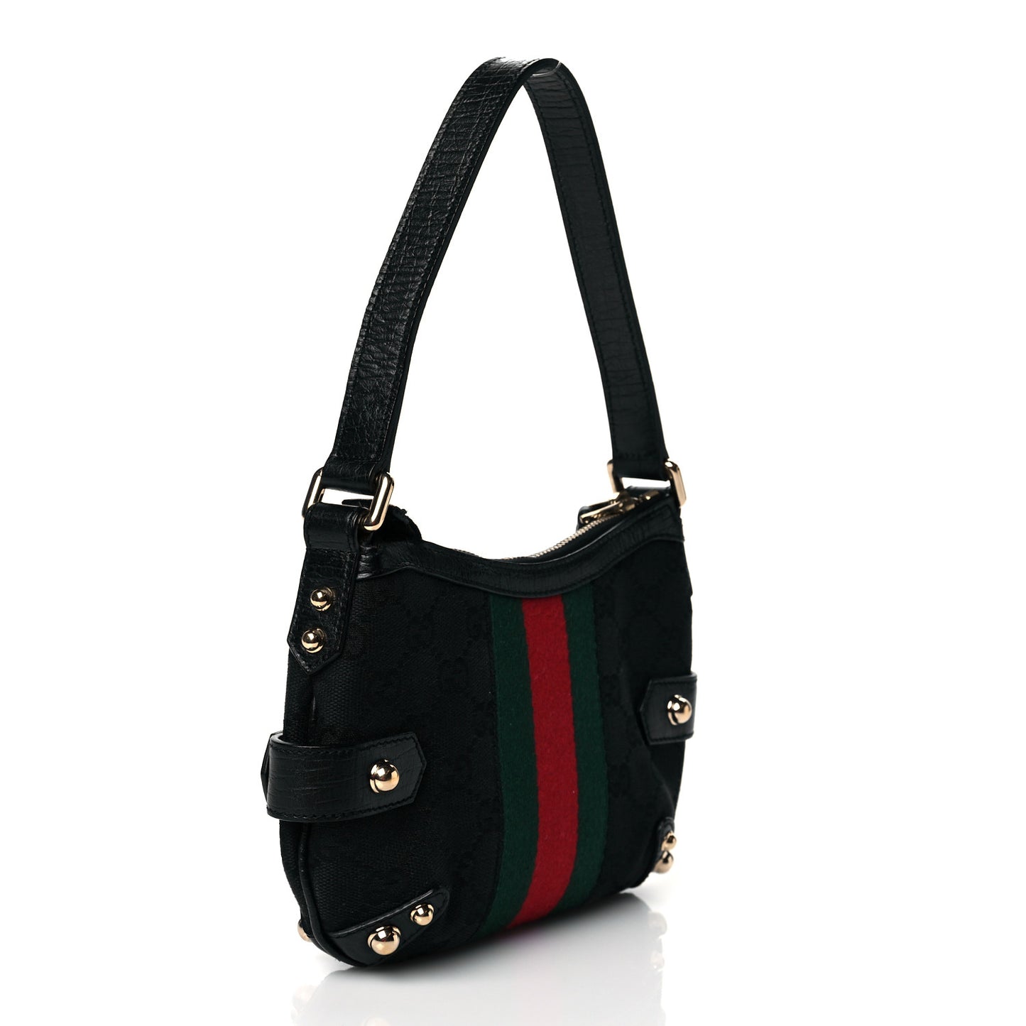 Monogram Web Horsebit Small Shoulder Bag Black
