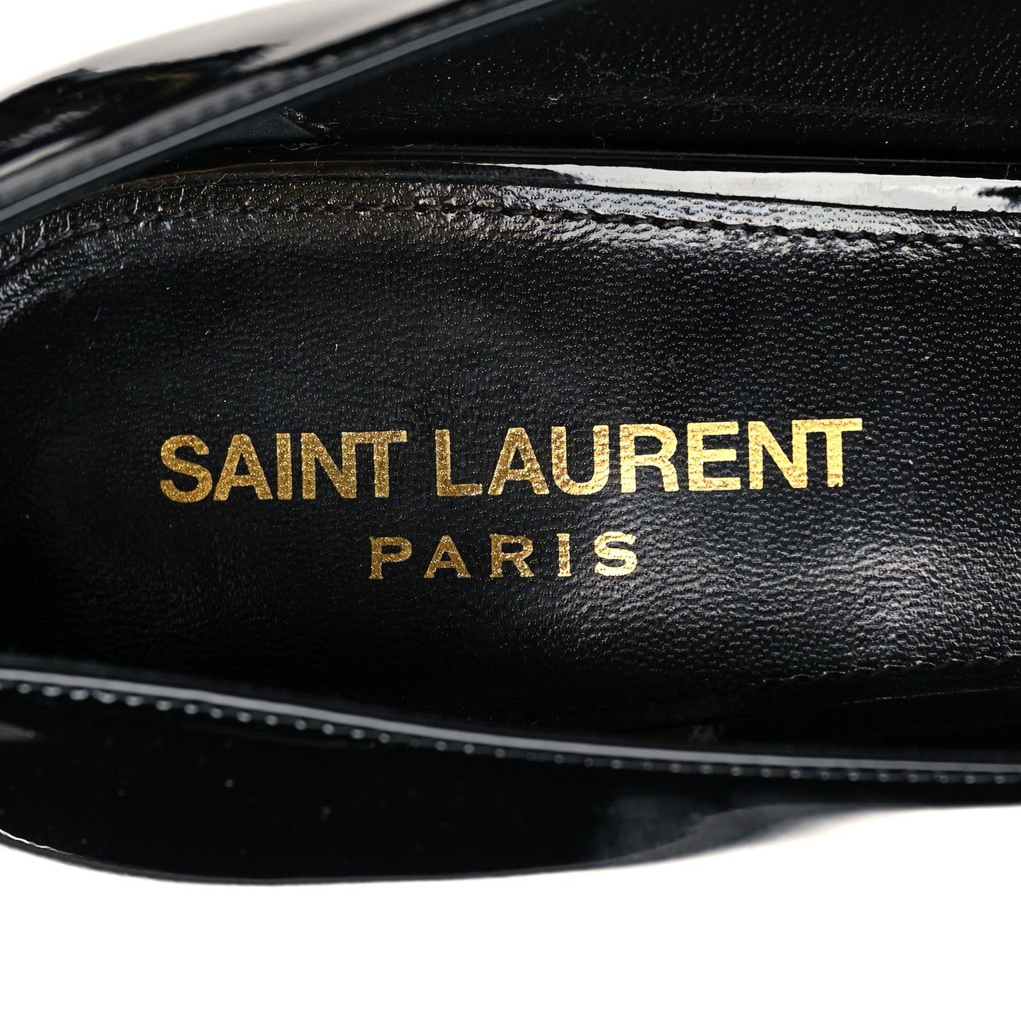 Patent Calfskin Opyum 85 Pumps 38 Black Gold