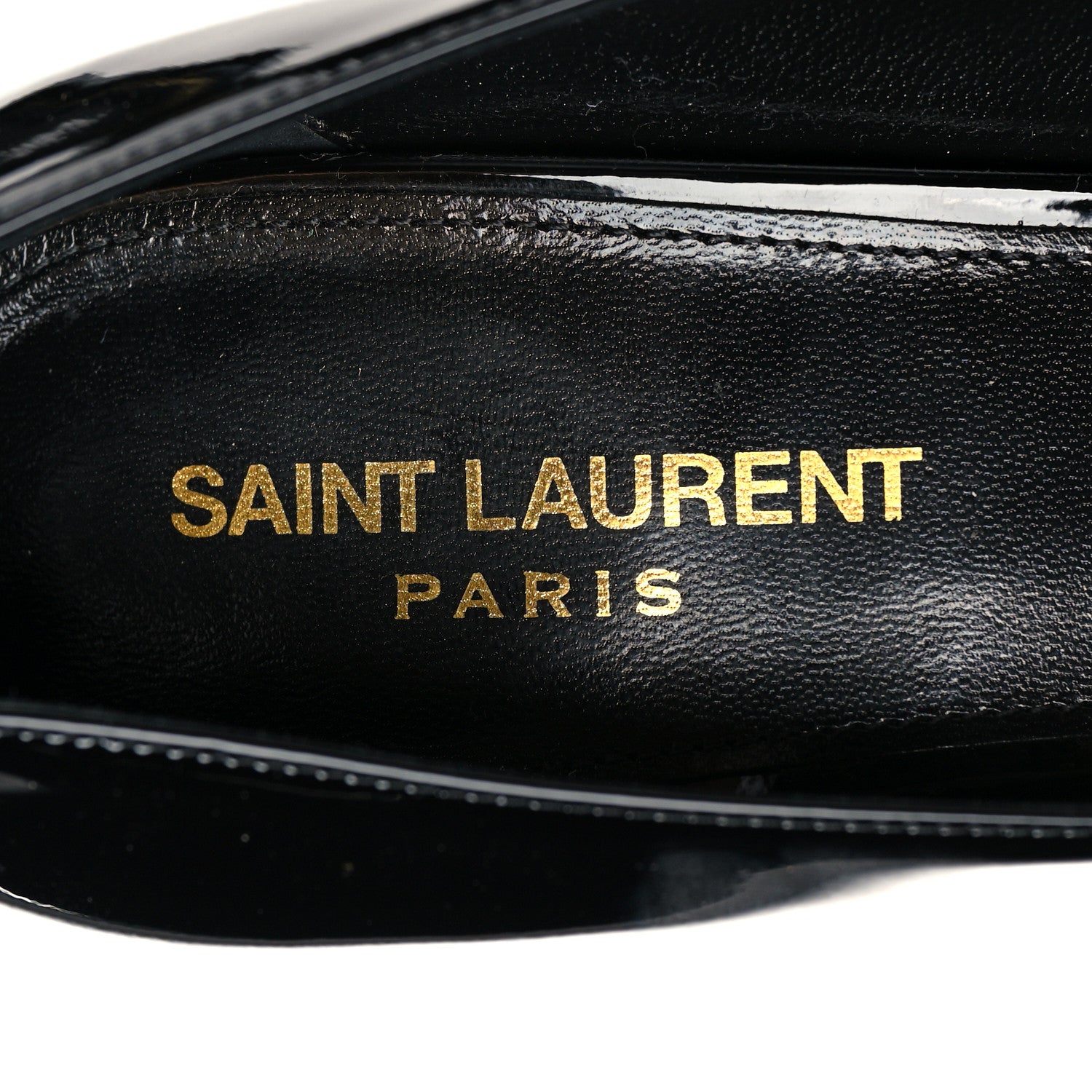 Saint Laurent Patent Calfskin Opyum 85 Pumps 38 Black Gold 7 of 9