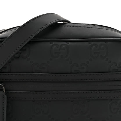 Gucci Rubber Effect Calfskin GG Mini Crossbody Bag Black 8 of 12