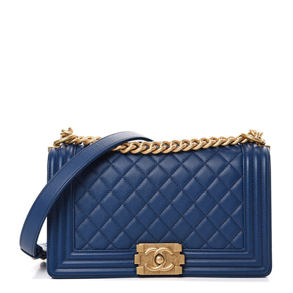Chanel Caviar Quilted Medium Boy Flap Blue 1 of 8