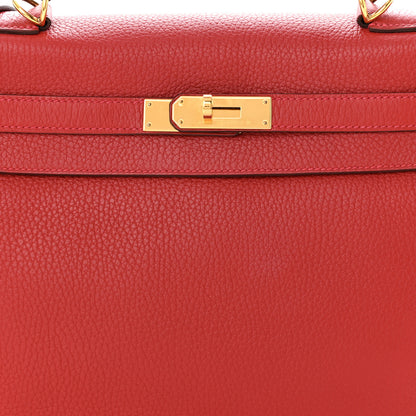 Hermes Taurillon Clemence Kelly Retourne 32 Rouge Casaque 8 of 12