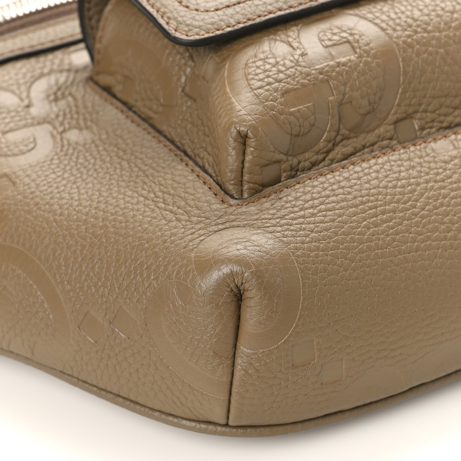 Gucci Piuma Calfskin Jumbo GG Embossed Pocket Belt Bag Good Taupe 7 of 8