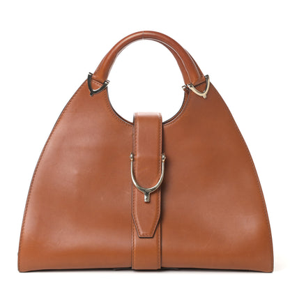 Gucci Calfskin Medium Stirrup Top Handle Bag Brown 1 of 10