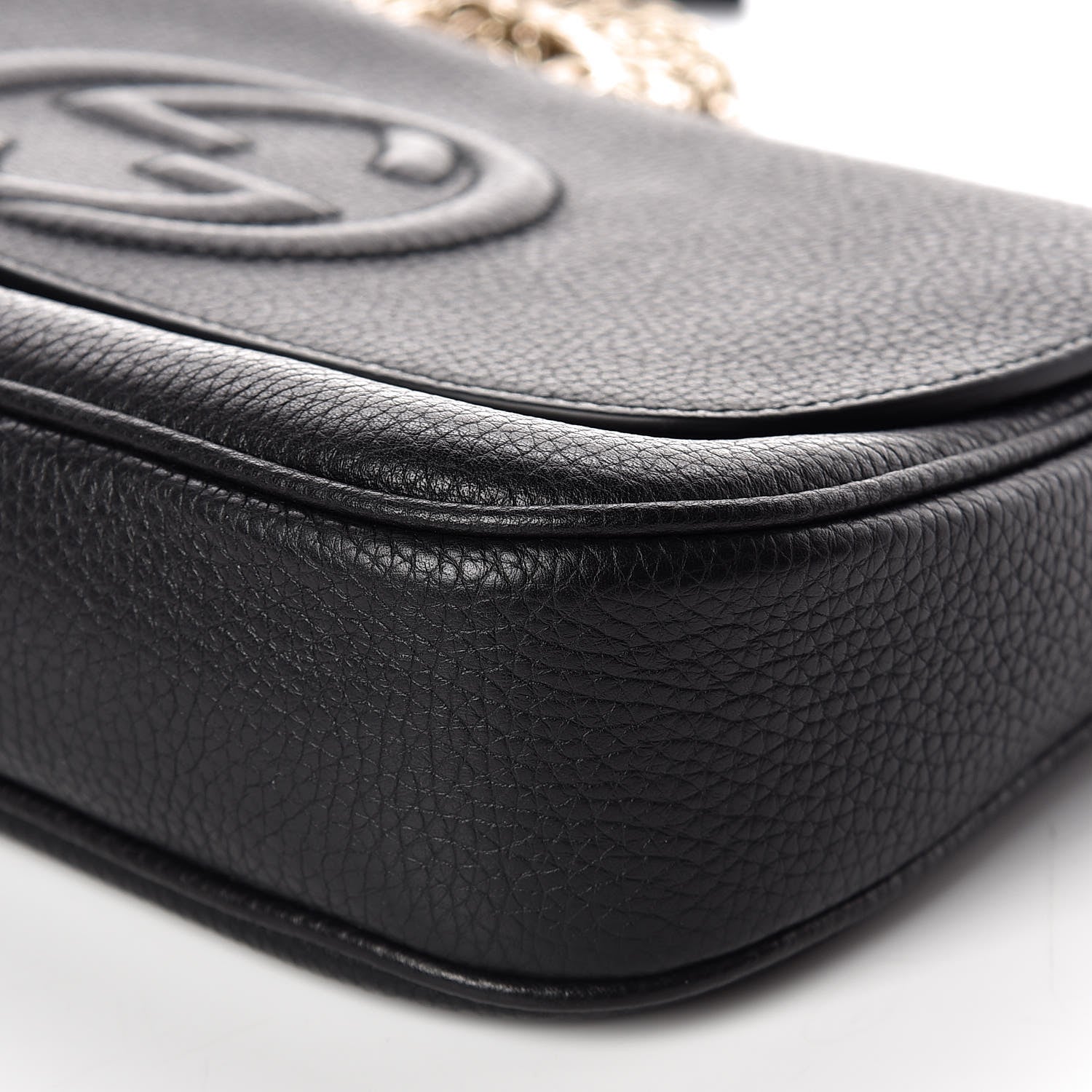 Gucci Pebbled Calfskin Medium Soho Flap Crossbody Black 6 of 9