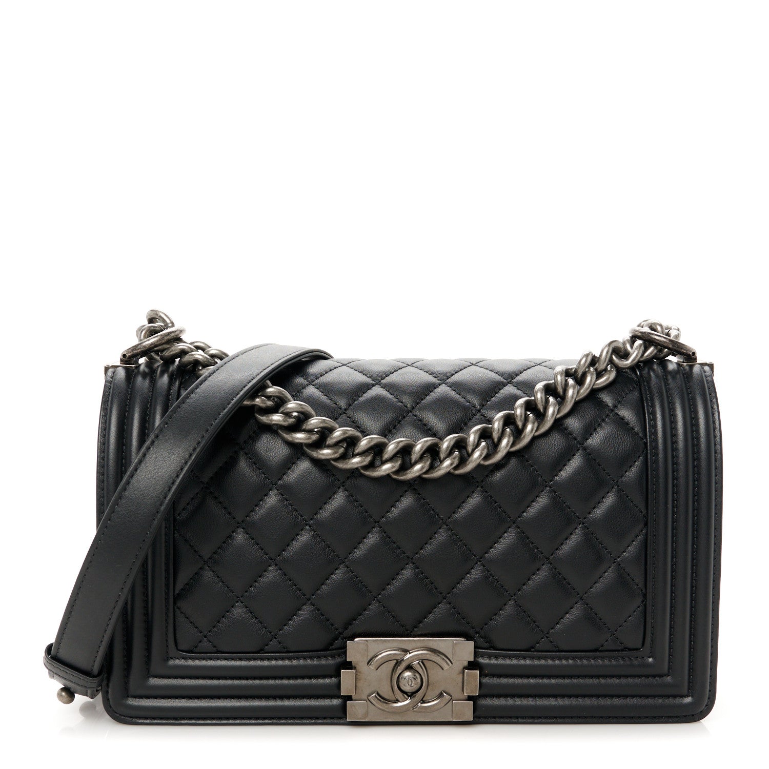 Chanel Calfskin Quilted Medium Boy Flap Black 1 of 11