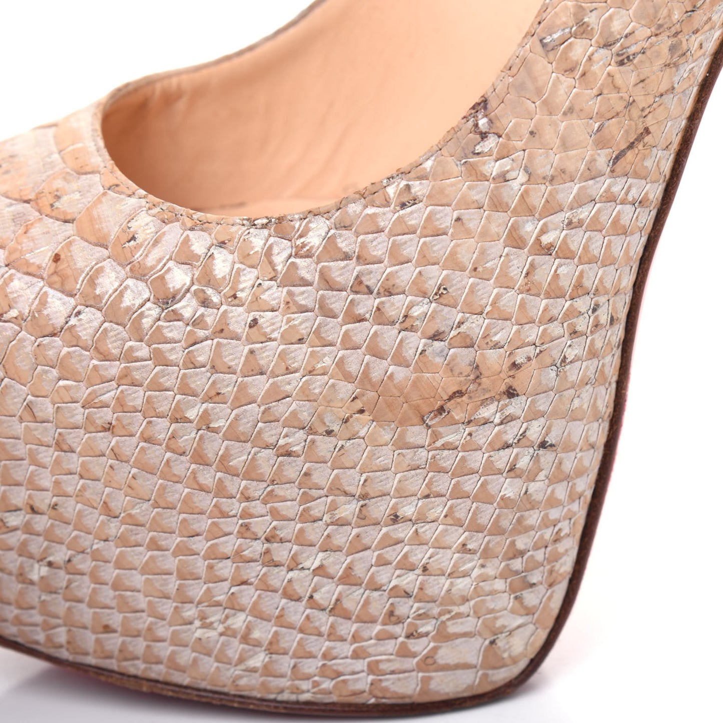 Cork Snake Embossed Daffodile 160 Pumps 39 Beige