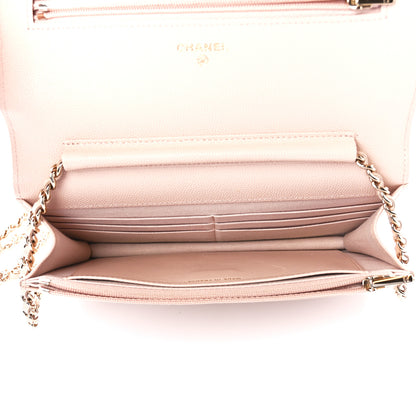 Chanel Caviar Quilted Wallet on Chain WOC Light Beige 5 of 12
