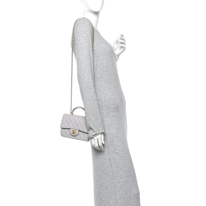 Chanel Lambskin Quilted Mini Top Handle Rectangular Flap Grey 2 of 13