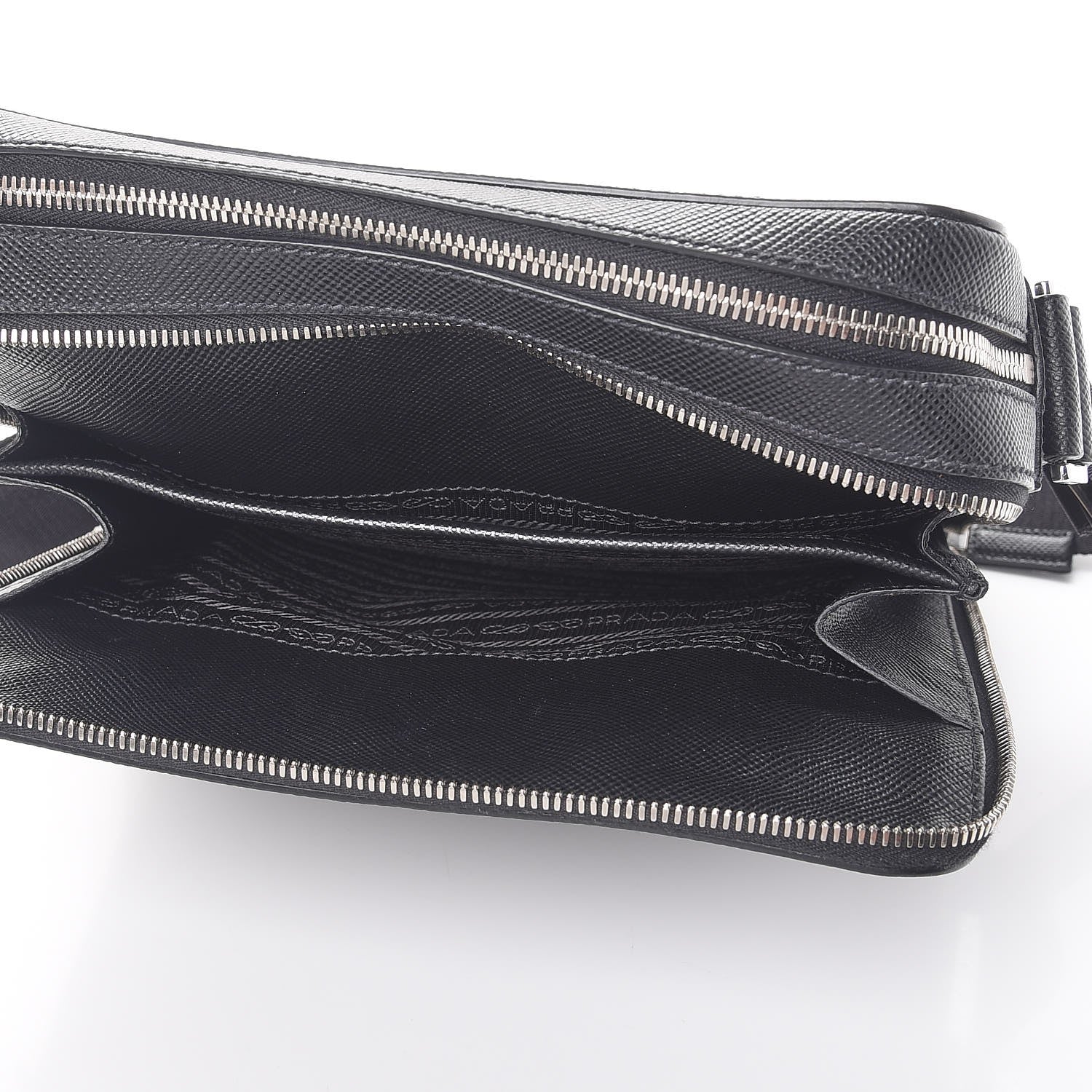 Prada Saffiano Flat Messenger Bag Black 5 of 9