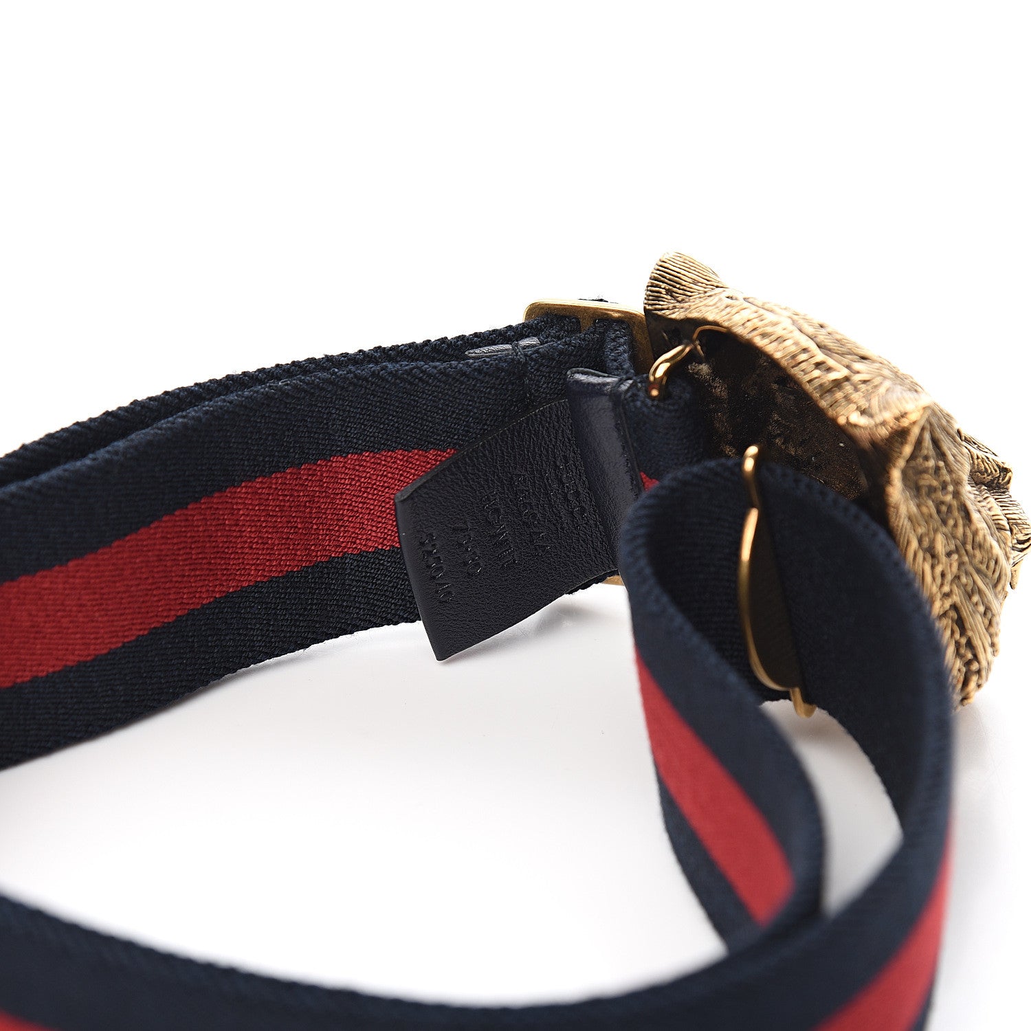 Gucci Web Feline Buckle Belt 75 30 Blue Red 3 of 3