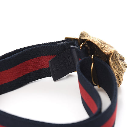 Gucci Web Feline Buckle Belt 75 30 Blue Red 3 of 3