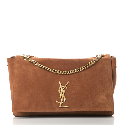 Saint Laurent Smooth Calfskin Suede Medium Reversible Monogram Kate Satchel Light Ochre 3 of 18