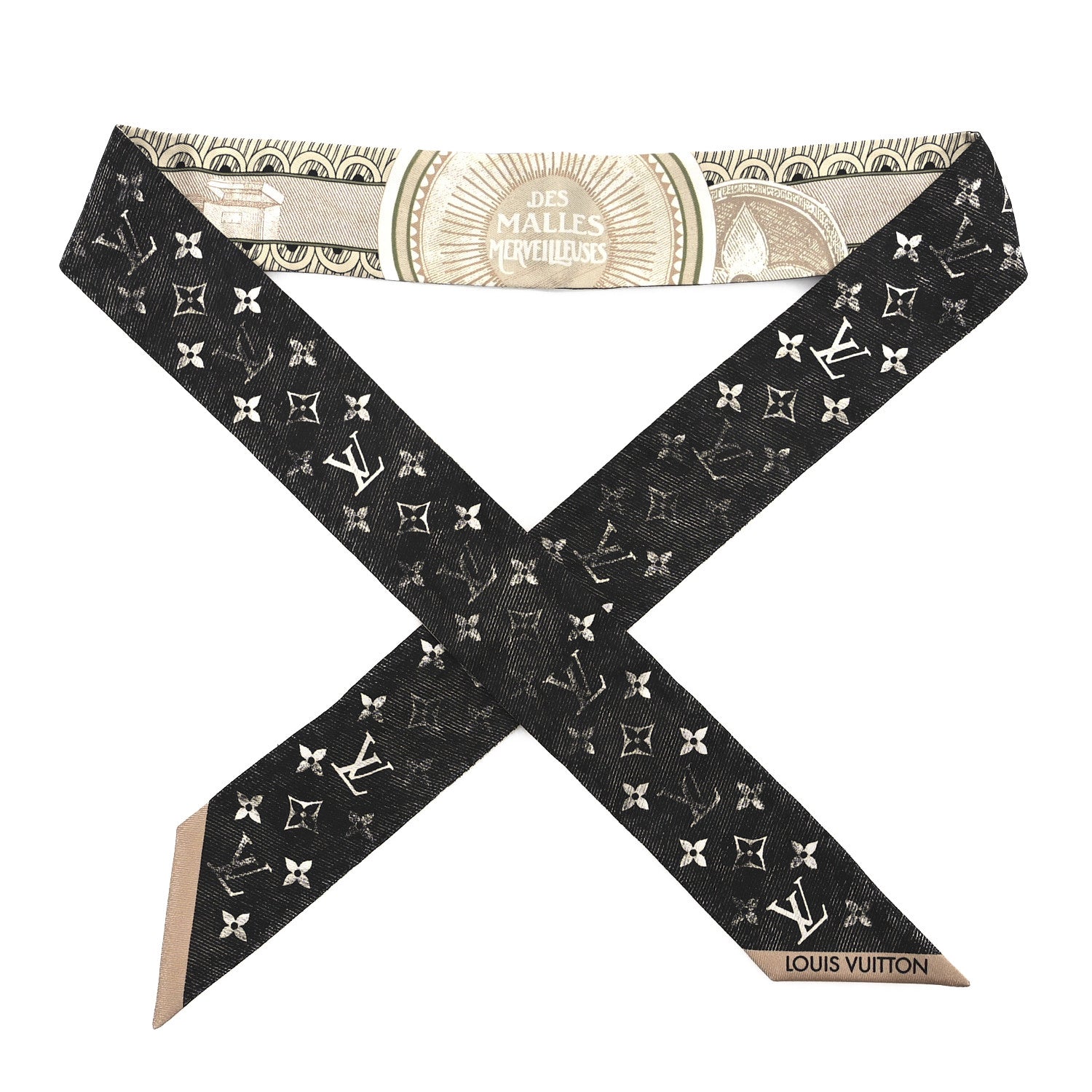 Louis Vuitton Silk Malles Merveilleuses BB Bandeau Black 1 of 4