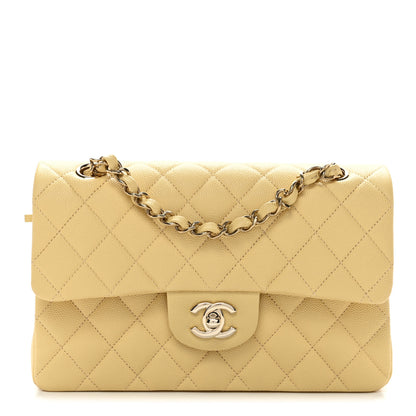 Chanel Caviar Quilted Small Double Flap Light Yellow 1 of 10