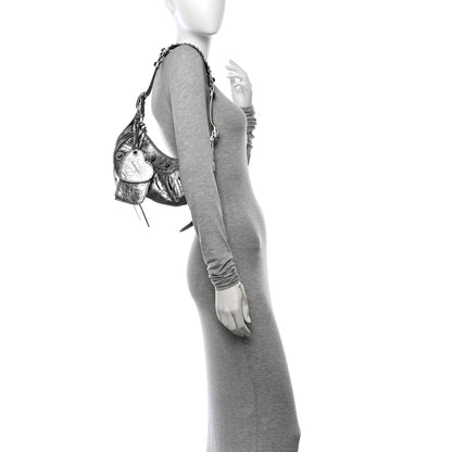 Balenciaga Metallic Agneau Arena Le Cagole Shoulder Bag XS Silver 2 of 13